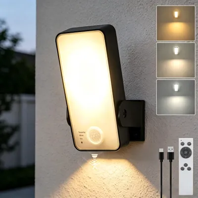 Kabellose Außen-Wandleuchte mit Bewegungsmelder, 10.000 mAh, IP65