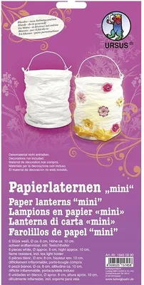 Immagine prodotto di Lanterne di carta mini, 6 pezzi, circa 10 cm di altezza, D: 8 cm