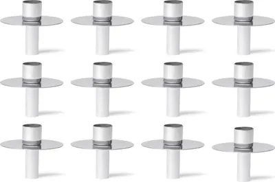 Produktbild von Novaliv 12x Kerzenhalter Flasche I Silber I Metall I Kerzenhalter Flaschenaufsatz für Kerzen Flaschenkerzenhalter Stabkerzen Kerzenständer silber Stabkerzenhalter Glas Candle Holder Stabkerzentüllen