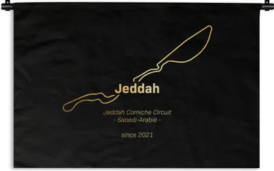 Produktbild von MuchoWow® Wandteppich Wandbehang F1- Jeddah - Rundkurs 60x40 cm Tapisserie Dekoration Wandtuch - Wanddekorationen