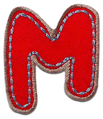 Produktbild von Buchstabe M 2.8x 3.2 cm: Alphabet Buchstabe Einzeln Auswählbar - Aufnäher, Bügelbild, Aufbügler, Applikationen, Patches, Flicken, Zum Aufbügeln