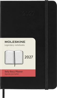 Produktbild von Moleskine Tageskalender für 12 Monate 2027, Format Taschenbuch/A6, 1 Tag = 1 Seite, Hardcover, Schwarz