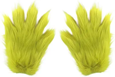 Image de Grinch Gants poilus pour adultes Vert - Taille unique