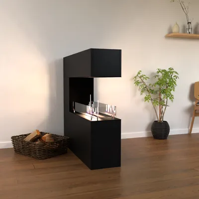 Produktbild von GLOW FIRE Ethanol Kamin 'Oakland' | Ethanolofen in Schwarz mit 3 Std. Brenndauer und 3 KW Heizleistung | BxHxT: 110x110x30 cm