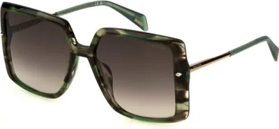 Produktbild von Police SPLL96 Striped shiny brown green 56/16/140 Damen Sonnenbrillen