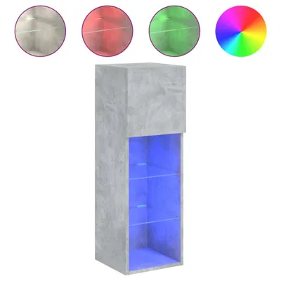 Produktbild von vidaXL TV-Schrank mit LED-Leuchten Betongrau 30,5x30x90 cm