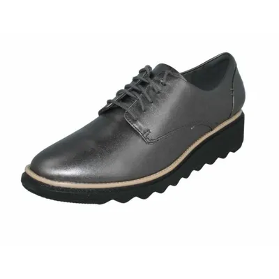 Produktbild von Clarks Damen Sharon Noel Derbys, Silver (Gun Metal Lea), 43 EU