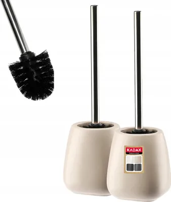 Obrázok produktu pre Toaletné kefy / WC kefy – sada s keramickým držiakom – sada 2 ks – béžová farba