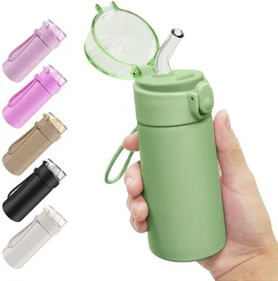 Immagine prodotto di Borraccia in acciaio inossidabile da 150 ml, verde, termica, con manico