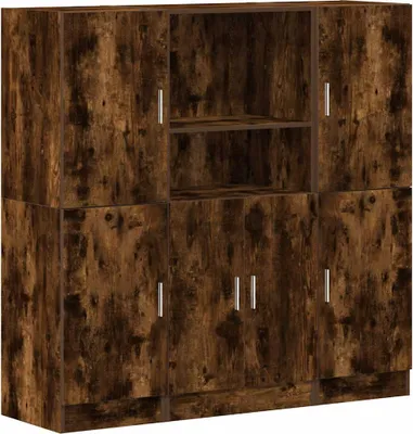 Produktbild von vidaXL 3-tlg. Küchenschrank-Set Räuchereiche Holzwerkstoff