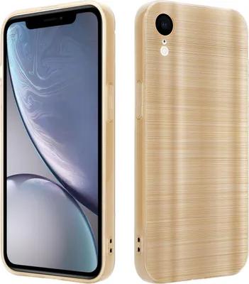 Produktbild von Cadorabo Hülle für Apple iPhone XR Schutz Hülle in Gold Handyhülle TPU Silikon Etui Case