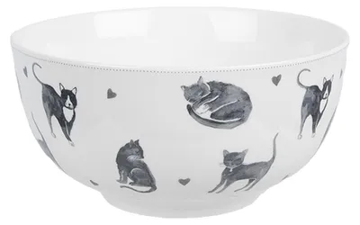Produktbild von Clayre & Eef Suppenschale 500 ml Weiß Keramik Katzen