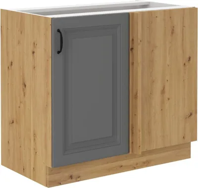 Immagine prodotto di Armadietto allungato ad angolo SOPHIA - larghezza 105 cm, grigio / rovere artisan