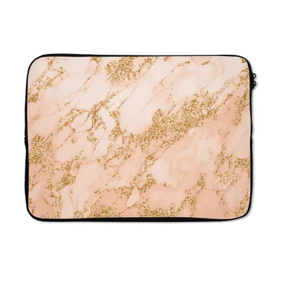 Produktbild von MuchoWow® Laptop Hülle 13 Zoll Marmor - Roségold - Glitzer Laptoptasche - Laptophülle - Sleeve - Rundumschutz