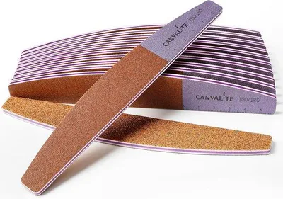 Produktbild von Famanu Nagelfeilen 12 Stück - Professionelle doppelseitige Feilen 100/180, braun