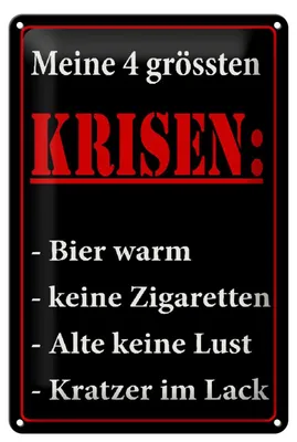 Produktbild von Blechschild Spruch 20x30cm Meine 4 grössten Kriesen