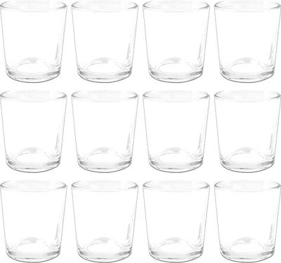 BigDean Teelichtgläser 12er Set Trichterform 7 x 5,5 cm  (HxØ)  Glas klar für Tischdeko, Hochzeitsdeko, Partydeko, Desserts