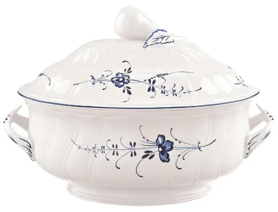 Produktbild von Villeroy & Boch 1023412360, Servierschüssel, Porzellan, Blau, Weiß, Rund, 2,7 l, 1,79 kg