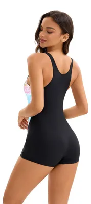 Immagine prodotto di Costume da bagno intero da donna - Scollo a V e push-up - Nero