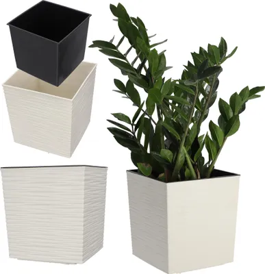 Produktbild von KADAX Blumentopf Blumentopfabdeckung mit Einsatz Creme 40 cm