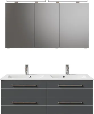 Produktbild von PELIPAL Serie 6025 SET-045-115 Block bestehend aus: Waschtisch, Waschtischunterschrank, Spiegelschrank  / 132cm