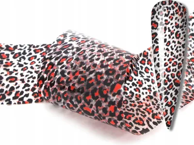Produktbild von Transferfolie 10Cmx4Cm Rote Leopardenflecken