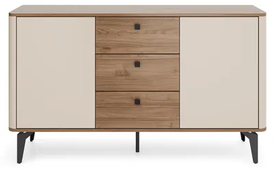 Produktbild von Kommode ELENA 140 cm Eiche Sideboard 2 Türen 3 Schubladen Japandi Anrichte