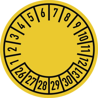 Produktbild von Dreifke® Prüfplakette Standard 2026 - 2031, Folie, Ø 30 mm, 500 Stück/Rolle
