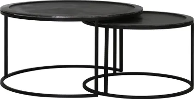 Produktbild von Light & Living - Couchtisch TALCA - Ø78x42cm - Schwarz - 2er-Set