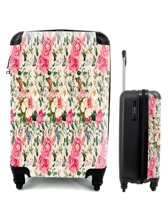 Produktbild von MuchoWow® Koffer Handgepäck Trolley Rollkoffer Kleine Reisekoffer mit 4 Rollen - Blumen - Farben - Schmetterling - Cabin Size < 55x40x23 cm & 55x40x20 cm - Fotokoffer - Kabinenkoffer - Boardgepäck - Reise-Box - Reisekoffer - Reisegepäck - Koffer mit Bild - Trolley für Kinder