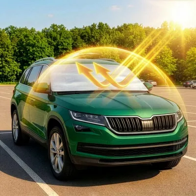 Produktbild von WALSER Sonnenschutz Auto Frontscheibe M, Frontscheibenabdeckung Sommer, Scheibenabdeckung UV-Schutz, Hitzeschutz Windschutzscheibe, Sonnenblende Autoabdeckung faltbar, Thermoschutz SUV PKW 230x85 cm