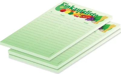 Produktbild von PRICARO Einkaufsliste "Vielfalt", grün, A5, 3 Stück