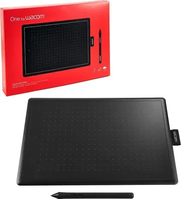 Produktbild von Wacom One by Small, Kabelgebunden, 2540 lpi, 152 x 95 mm, USB, Stift, Schwarz