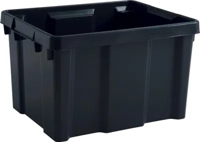 Produktbild von EDA Lagerkiste 30L - schwarz - Kunststoff - 34 x 26 - nestbar
