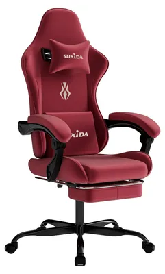 Obrázek produktu pro Herní židle, ergonomický design, výškově nastavitelná, ČERVENÁ