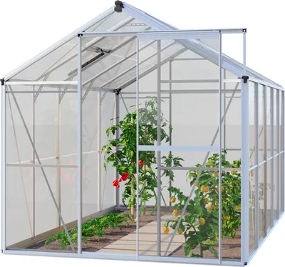 Produktbild von GFP Gewächshaus Opal 5 - Aluminium-Rahmen - 192x317 cm - Glasgewächshaus mit Sicherheitsglas