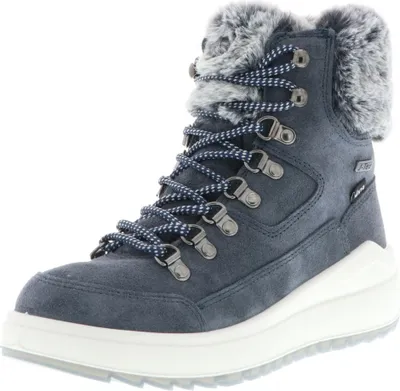 Produktbild von Vista Damen Kurzschaft Winterstiefel Stiefeletten Sneaker Tex-Membrane Kunstfell gefüttert blau, Größe:40, Farbe:Blau