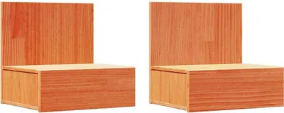 Produktbild von Nachttisch 2 pcs Wachsbraun 42 x 32,5 x 40 cm Massivholz Kiefer