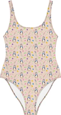 Produktbild von Mr. & Mrs. Panda Damen-Badeanzug Pinguin Lolli Größe XXL - Rosa - Geschenk, Badeanzug, Schwimmbekleidung, Süßigkeiten, Naschen, Strandmode, Swimsuit, Heißhunger, Spruch