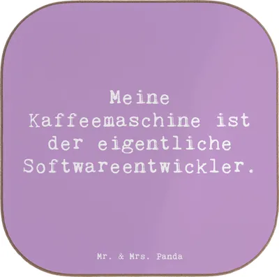 Produktbild von Mr. & Mrs. Panda Untersetzer für Gläser Spruch Softwareentwickler Held - Lavendeltraum - Geschenk, Programmierer, Coaster, gläseruntersetzer, Beruf, Tassenuntersetzer