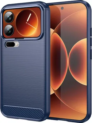 Immagine prodotto di Custodia TPU per Xiaomi 17 Pro Fibra di carbonio Design spazzolato Texture Protezione Cover Blu
