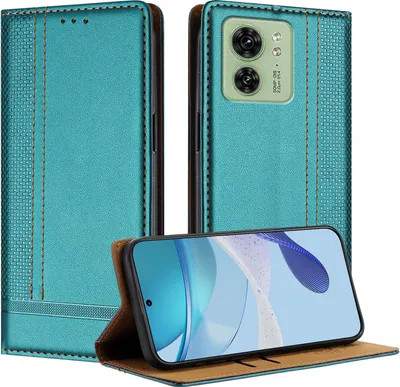 Produktbild von Handyhülle für Motorola Edge 40 Leder Flip Klappbare Schutzhülle mit Standfunktion Grün