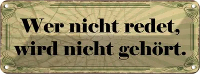 Produktbild von vianmo Blechschild 10x27 cm Nicht redet wird gehört Dekoration Spruch Zitat