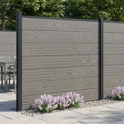 Immagine prodotto di Maison Exclusive - Pannello per recinzione in WPC e alluminio, colore grigio