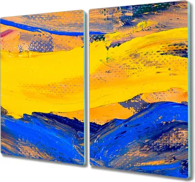 Produktbild von Coloray Hackbrett Küchenbrett Kochplattenabdeckung Schneidebrett Herdabdeckplatte 2x30x52 cm - Meer