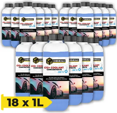 Produktbild von MRM CHEMICALS Kühlerfrostschutz G12 Konzentrat 1L 1 Liter -80°C Frostschutzmittel Antifreeze Kühlmittel Auto Blau für alle Motoren und Kühlern x18