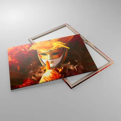 Produktbild von Bild auf Leinwand - Leinwandbild - Venezianische Maske bunt Karneval - 100x70cm - Wand Bild - Wanddeko - Leinwanddruck - Bilder - Kunstdruck - Leinwand bilder - Wandkunst - AA100x70-0420