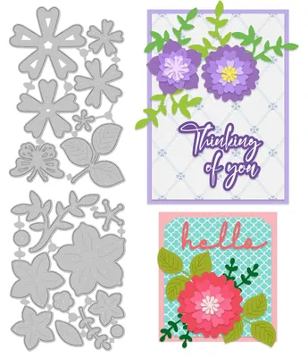 2er Set Blumen-Stanzformen für Karten, Scrapbooking, DIY