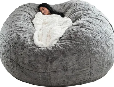 Produktbild von (6ft/180*90cm, hellgrau)Bean Bag Chair CoverStuhlkissen, multifunktionaler Sitzsack, weicher und bequemer Sitzsackbezug, Wohnzimmer-Schlafzimmer-Möbel (nur Bezug, kein Füllstoff)