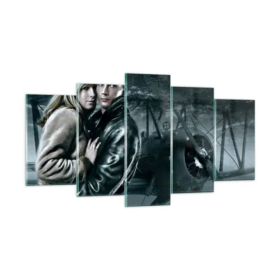 Produktbild von Bilder auf glas - Liebe Paar Avionik Flugzeug klassisches Flugzeug - 160x85cm - Glasbilder - Wandbilder - Kunstdruck - Wanddekoration aus Glas - Glas Bilder - Wandbild auf Glas - GEA160x85-0313
